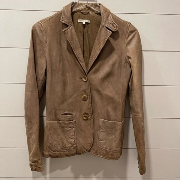 Vince Distressed English Lambskin Leather Jacket Womens Size 6 - Picture 1 of 8